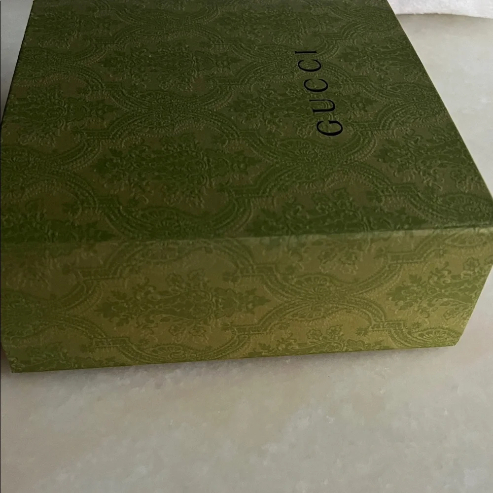Gucci Olive Embossed DAMASK Gift Box OR STORAGE HOME DECOR